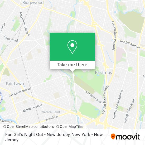 Fun Girl's Night Out - New Jersey map