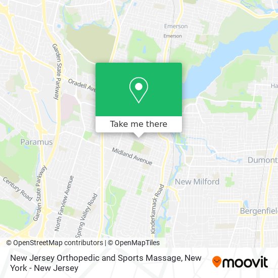 New Jersey Orthopedic and Sports Massage map