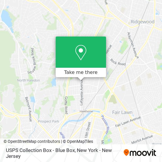 Mapa de USPS Collection Box - Blue Box