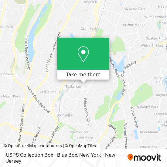 Mapa de USPS Collection Box - Blue Box