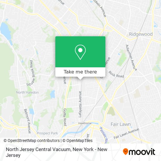 North Jersey Central Vacuum map