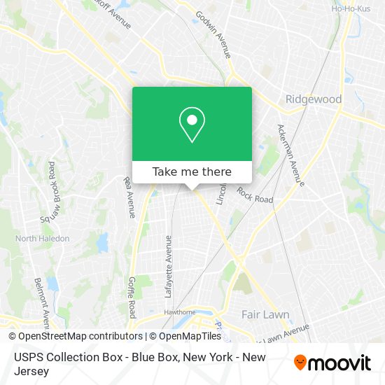 Mapa de USPS Collection Box - Blue Box