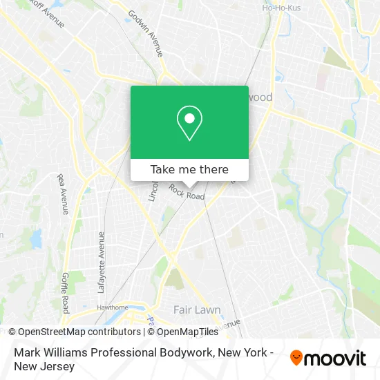 Mark Williams Professional Bodywork map