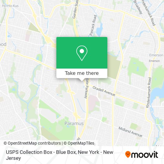 Mapa de USPS Collection Box - Blue Box