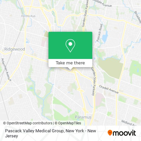 Pascack Valley Medical Group map