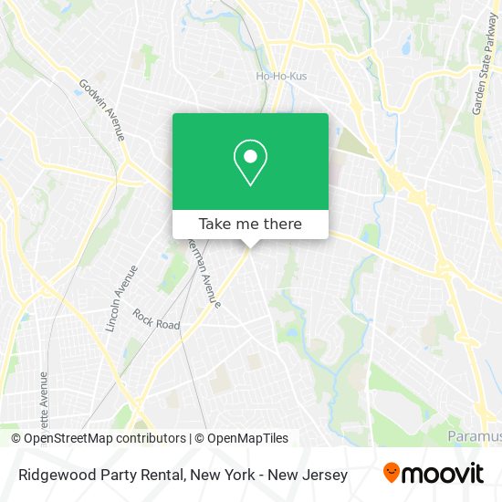 Ridgewood Party Rental map