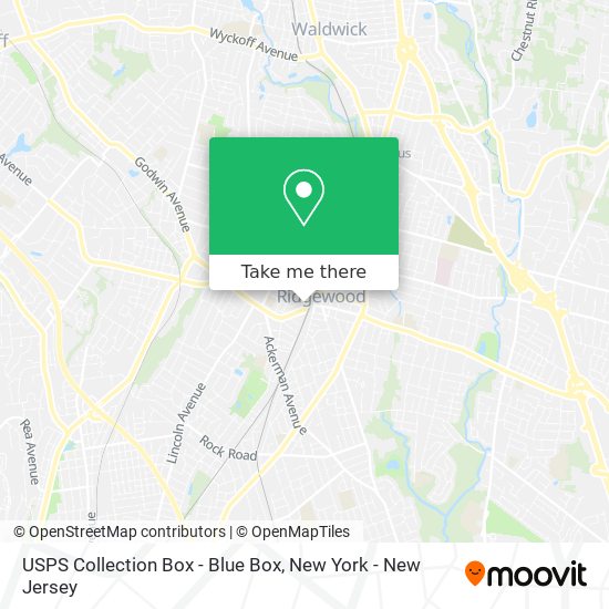 Mapa de USPS Collection Box - Blue Box