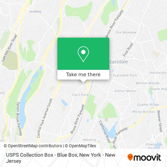 Mapa de USPS Collection Box - Blue Box