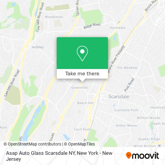 Asap Auto Glass Scarsdale NY map