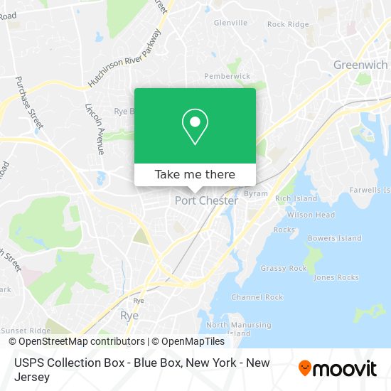 Mapa de USPS Collection Box - Blue Box