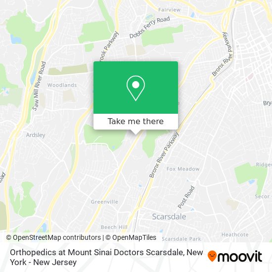 Orthopedics at Mount Sinai Doctors Scarsdale map