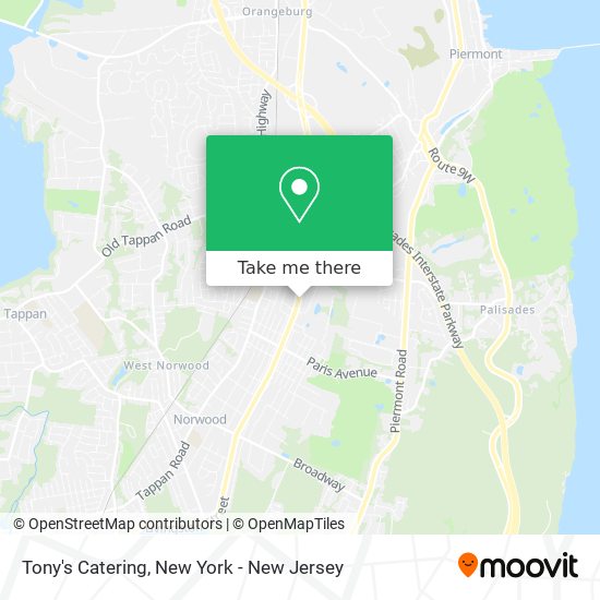 Tony's Catering map