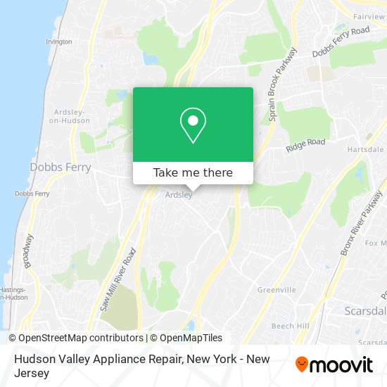 Hudson Valley Appliance Repair map