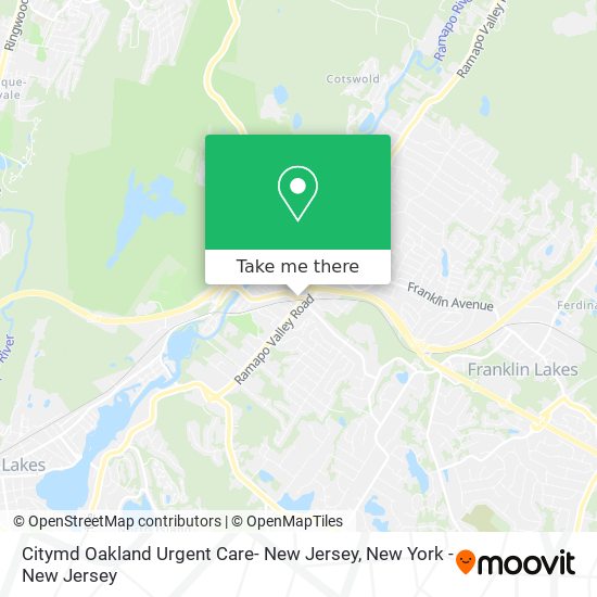 Mapa de Citymd Oakland Urgent Care- New Jersey