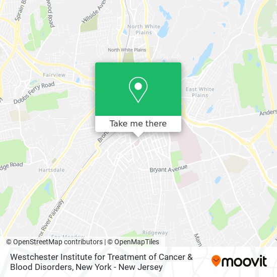 Westchester Institute for Treatment of Cancer & Blood Disorders map