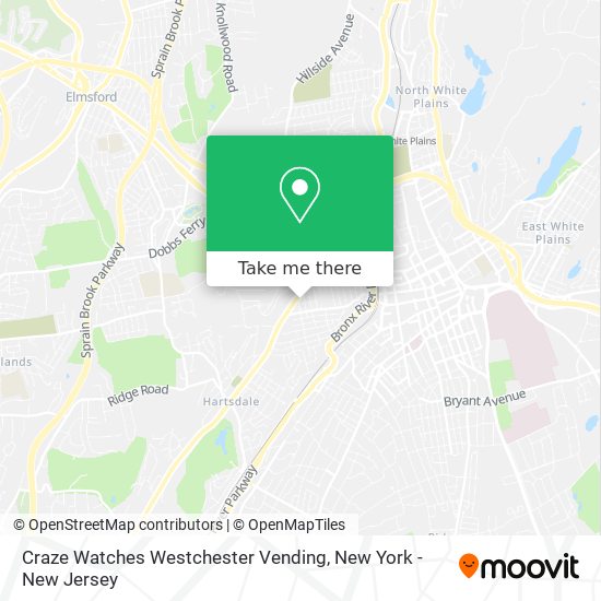 Craze Watches Westchester Vending map