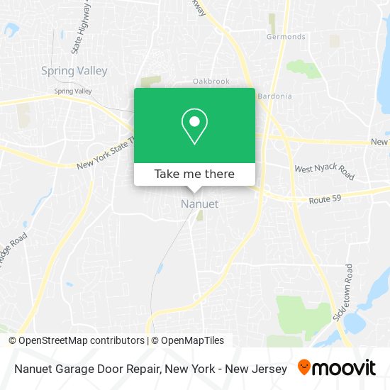 Mapa de Nanuet Garage Door Repair