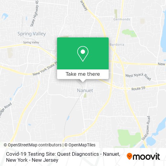 Mapa de Covid-19 Testing Site: Quest Diagnostics - Nanuet