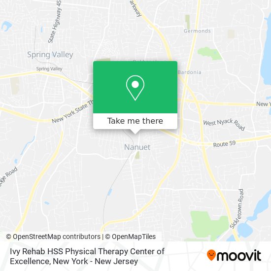 Ivy Rehab HSS Physical Therapy Center of Excellence map