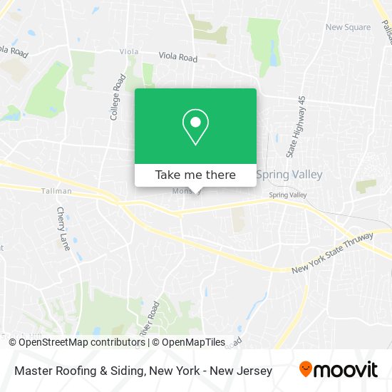 Master Roofing & Siding map