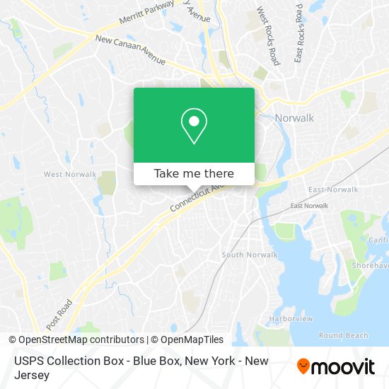 Mapa de USPS Collection Box - Blue Box