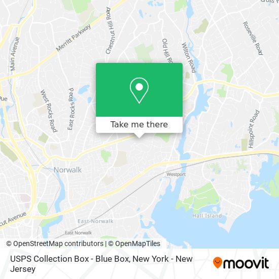 Mapa de USPS Collection Box - Blue Box