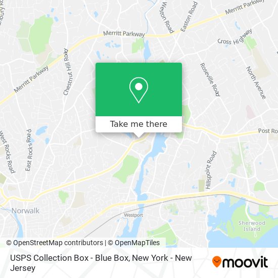 Mapa de USPS Collection Box - Blue Box