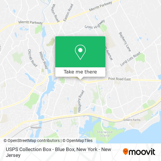 Mapa de USPS Collection Box - Blue Box