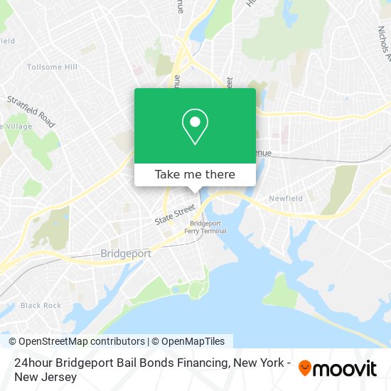 24hour Bridgeport Bail Bonds Financing map