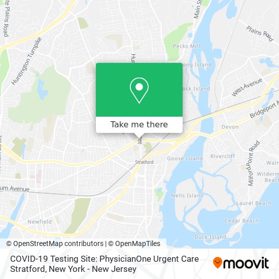 COVID-19 Testing Site: PhysicianOne Urgent Care Stratford map