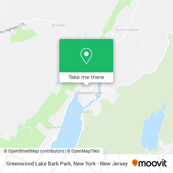 Greenwood Lake Bark Park map