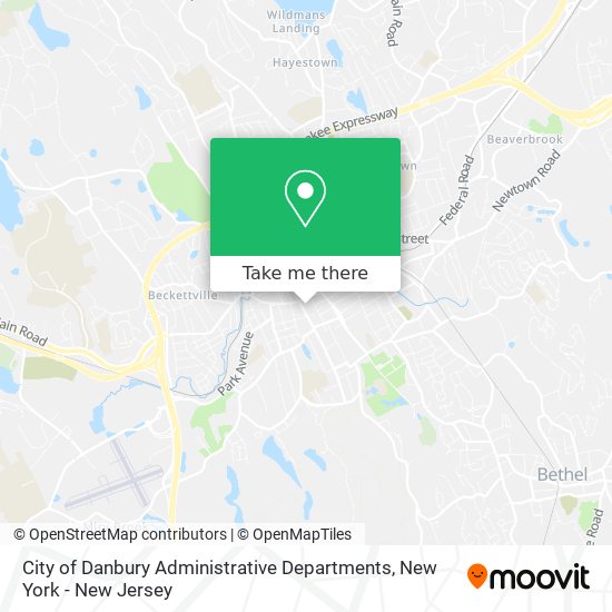 City of Danbury Administrative Departments map