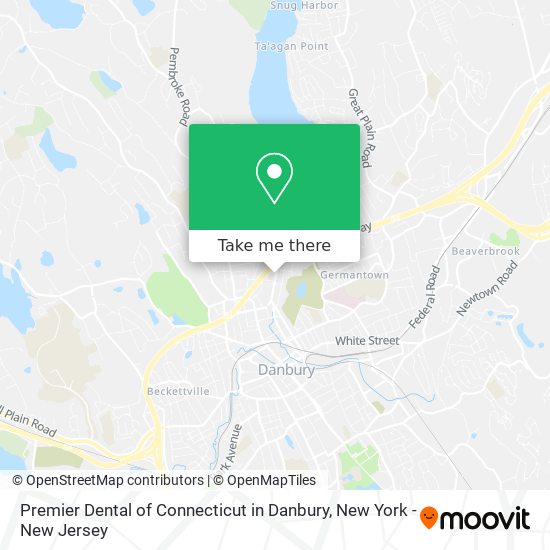 Premier Dental of Connecticut in Danbury map