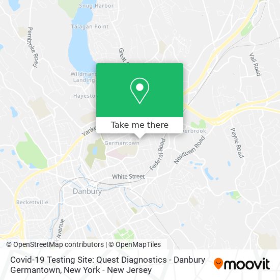 Covid-19 Testing Site: Quest Diagnostics - Danbury Germantown map