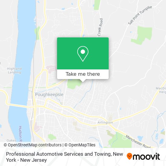 Professional Automotive Services and Towing map