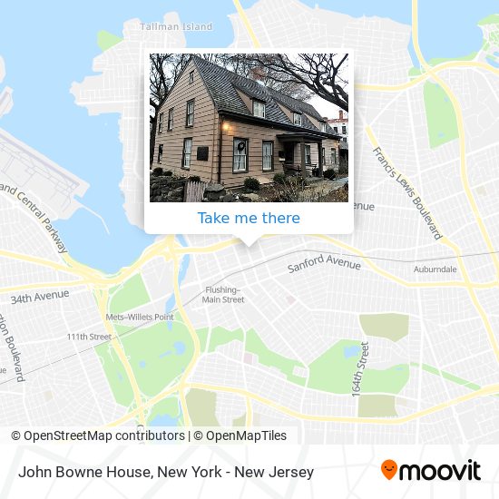John Bowne House map