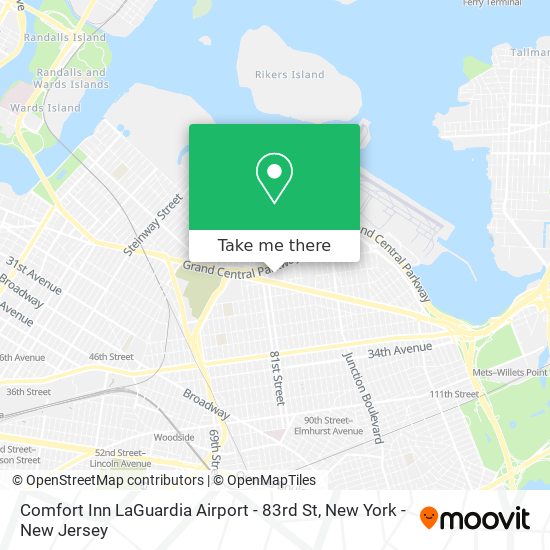 Mapa de Comfort Inn LaGuardia Airport - 83rd St