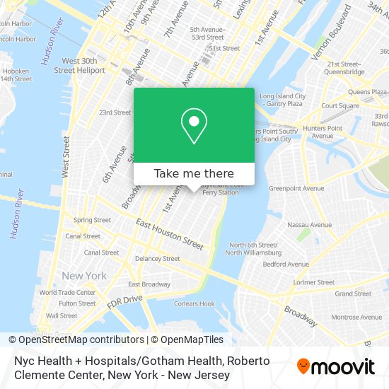 Nyc Health + Hospitals / Gotham Health, Roberto Clemente Center map