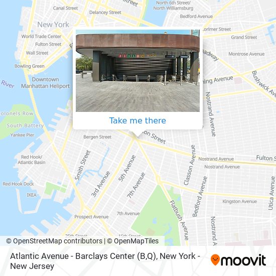 Mapa de Atlantic Avenue - Barclays Center (B,Q)