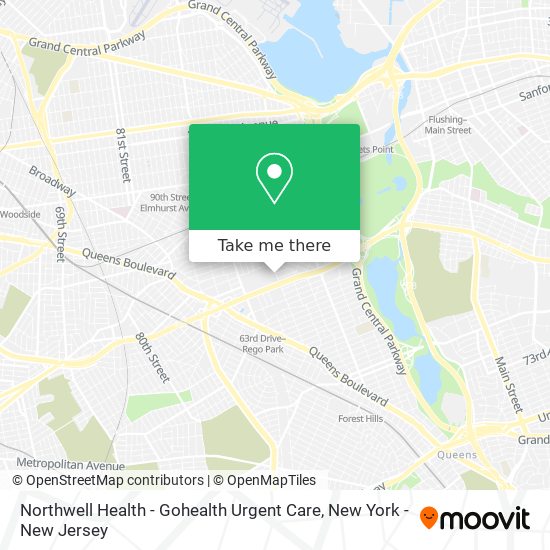 Mapa de Northwell Health - Gohealth Urgent Care