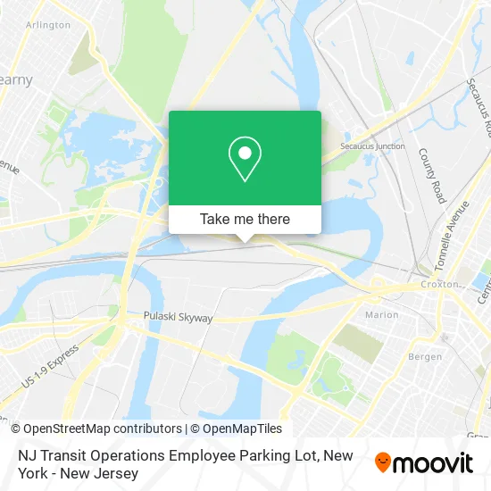 NJ Transit Operations Employee Parking Lot map