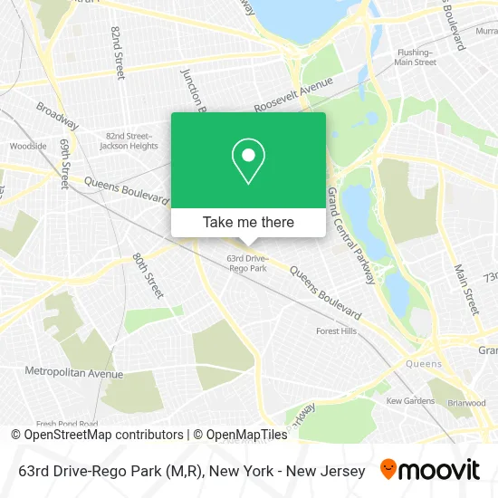 How to Get to 63rd Drive-Rego Park (M,R) in Queens by Subway, Bus or Train?
