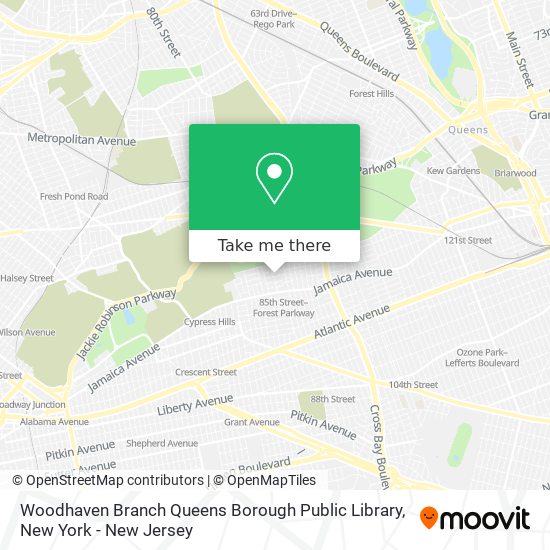 Mapa de Woodhaven Branch Queens Borough Public Library