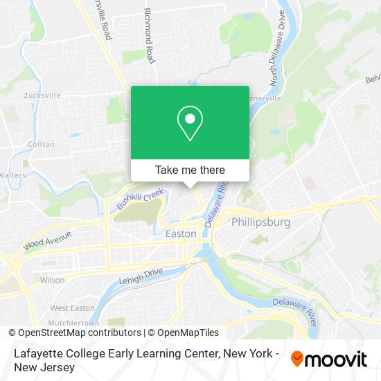 Mapa de Lafayette College Early Learning Center