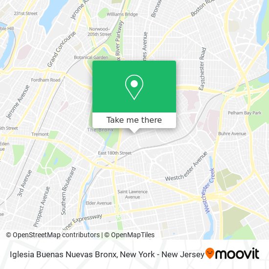 Iglesia Buenas Nuevas Bronx map