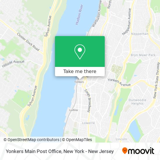 Yonkers Main Post Office map