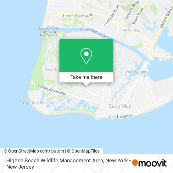 Higbee Beach Wildlife Management Area map