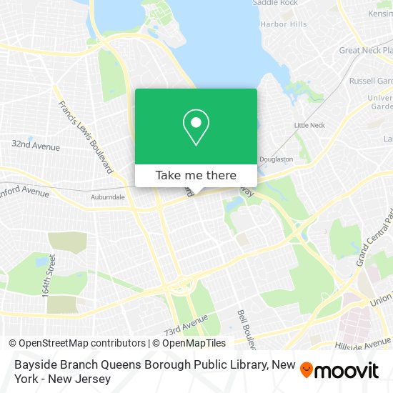 Bayside Branch Queens Borough Public Library map
