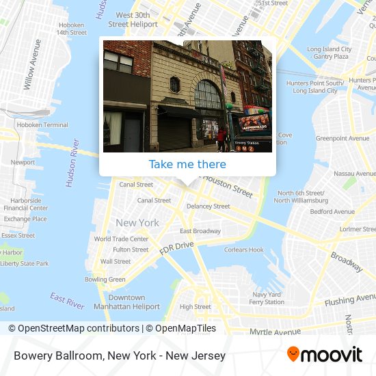 Mapa de Bowery Ballroom