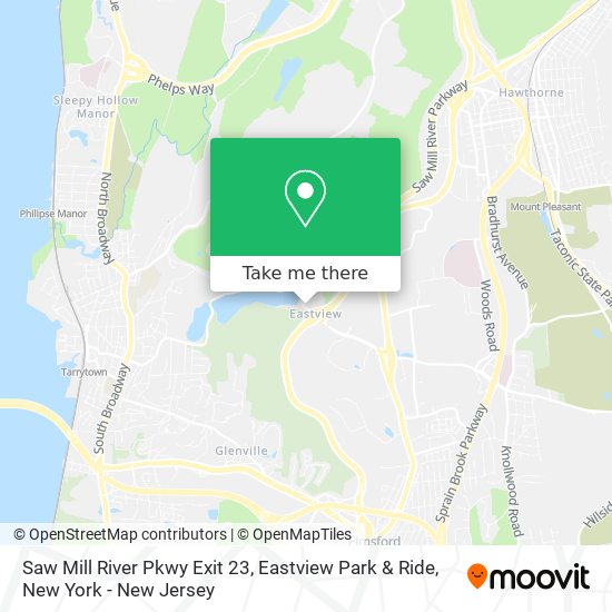 Saw Mill River Pkwy Exit 23, Eastview Park & Ride map